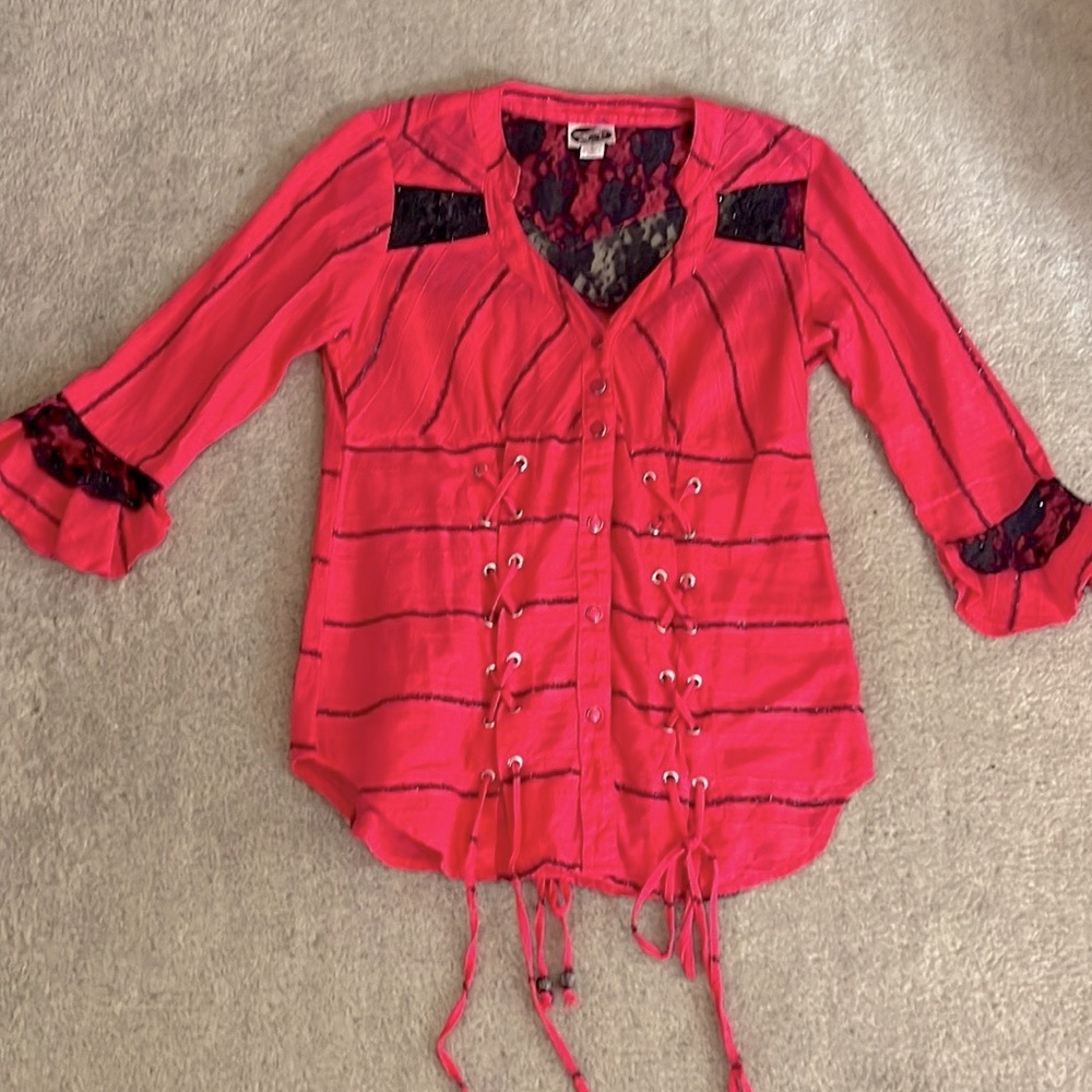 Ride Brand Western Style Cowgirl Shirt pink size S